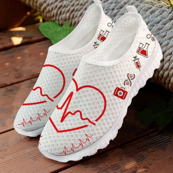 

Loafers Women Summer Spring Mesh Ladies Flats Cute Medical Heart Print Female Casual Shoes Woman Slip On Sneakers Large Size, Htb5244aa