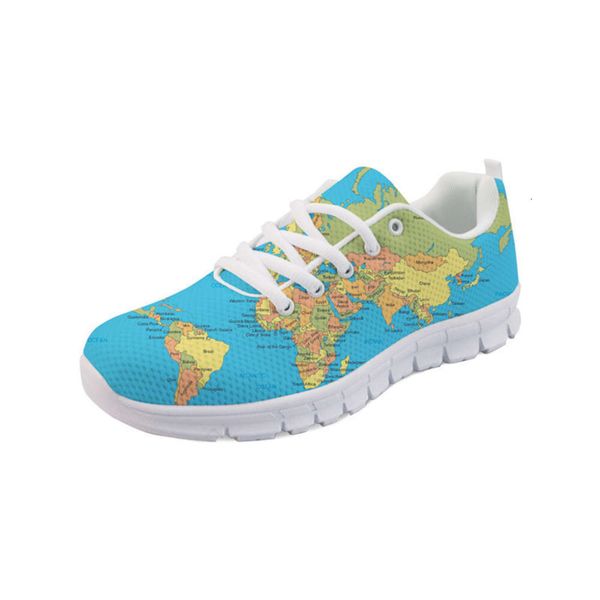 

Fashion World Map Pattern Women Sport Jogging Running Shoes Ladies Sneakers 2022 Breathable Mesh Flat Woman Flats Casual Shoe, Customaq