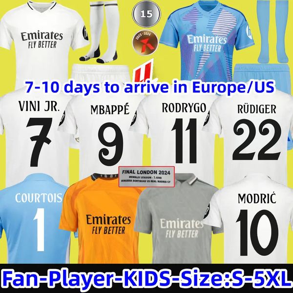 

24 25 Mbappe soccer jersey Real MadridS football shirt 2024 2025 BELLINGHAM VINI JR MODRIC RODRYGO Arda GuLer player version camiseta women men kids kit uniforms, Yellow