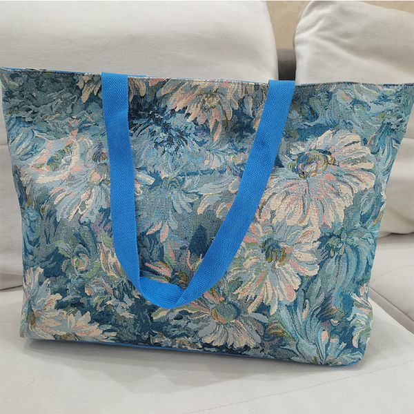 

designer tote hot selling canvas Blue eyes nautical tote summer beach bag women tote bags handbags purse, Multi-color