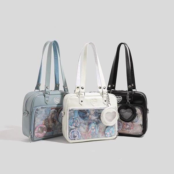 

High quality Japanese soft surface material niche design casual student cross body uniform bag girls anime daily commuting shoulder handbag, White