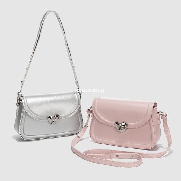 

Korean Saddle Bag Women's New Trendy and Fashionable Crowd Love Underarm Bag Versatile Instagram One Shoulder Crossbody Bag, Silver