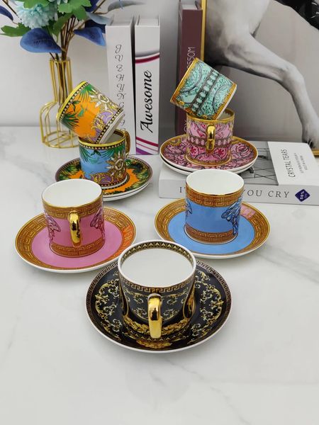 

European Court Retro Ltalian Espresso Straight Coffee Cup Ceramic Bone China Set Western Tea English Afternoon 240603, White