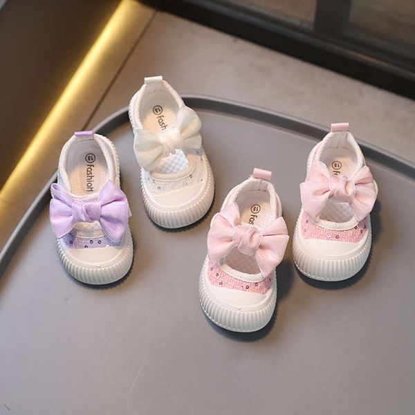 

Toddler Girls' Canvas Square Mouth Shoes for Spring and Autumn, Casual Korean Style (1-3Y), Black