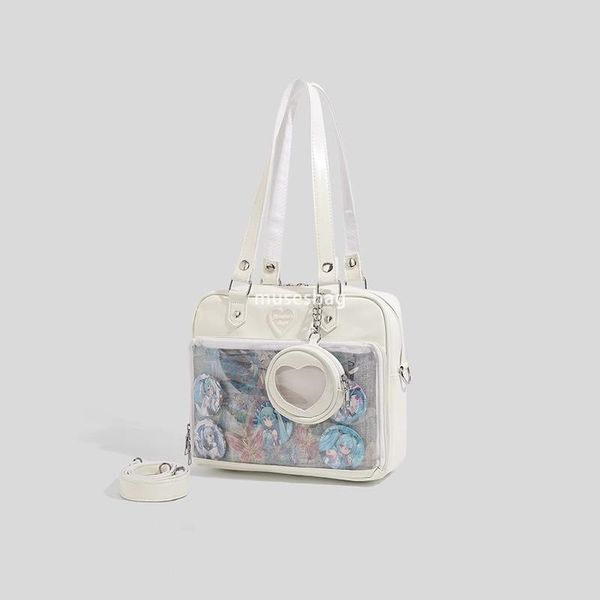 

High quality Japanese soft surface material niche design casual student cross body uniform bag girls anime daily commuting shoulder handbag, White