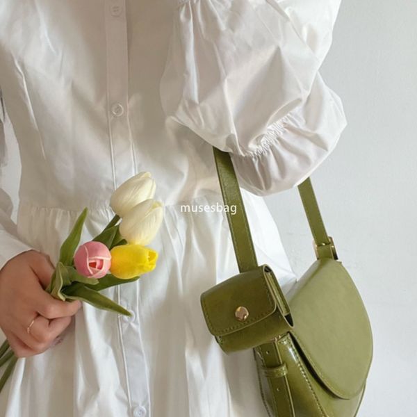 

New trend simple and super hot portable underarm bag for women's retro and versatile commuting portable single shoulder diagonal saddle bag, Green
