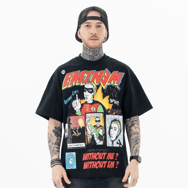 

t shirt designer shirts for man luxury tshirts sweatshirt Letter short sleeve Splicing Personalized street fun printed short sleeved tshirt loose fitting T shirt, Black
