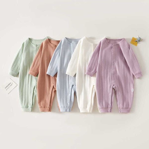 

Jumpsuits Rompers: 2024 Pure Cotton Long Sleeve Pamas - Soft, Breathable & Comfortable All-Season Baby Clothes for Outdoor Play, Milk white split jumpsuit