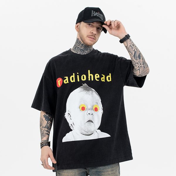 

designer shirt for man woman tshirt sweatshirt Printing Mens Short Sleeve Street Leisure High Street Creative Baby Exaggerated Expression Short sleeved T shirt, Black
