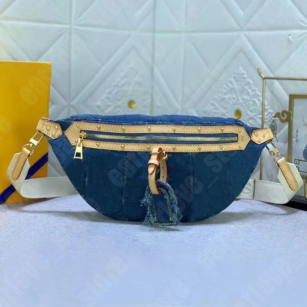 

Designer Denim Bumbag For Woman Cowboy Waist Fashion Belt Bag Retiro Chest Fanny Packs Full Letters Causal Fannypacks, Sky blue