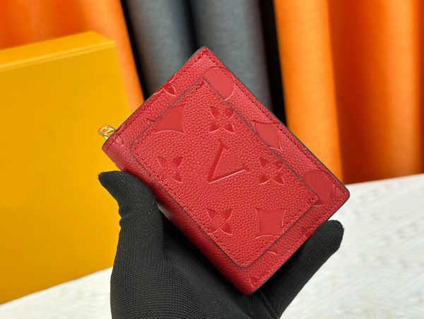 

Wallet Genuine leather package clutch handbag designer wallets tote bag Emed print design coin purse Credit card clip, Champagne