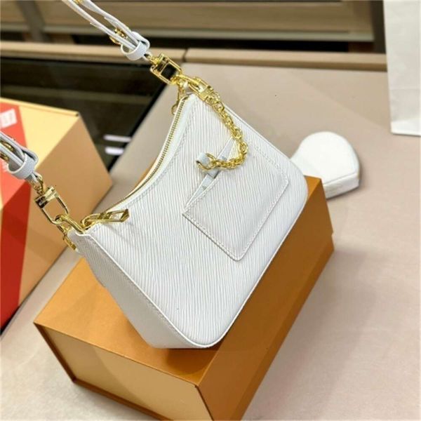 

designer bag New Arrival Designer Bag Women Shoulder Marelle Classic Hobo Underarm Grace Plain Colors Soft Leather Louies Handbag Trend Brand Cool Belts With M, White 20x14cm
