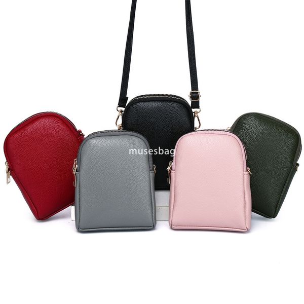

Western style women fashionable small round bag light luxury small fragrance texture lychee pattern, versatile single shoulder crossbody bag mobile phone bag, Pink