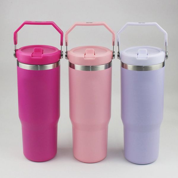 

2024 NEW H2.0 30oz/887ml CUP Tumbler Leopard Straw Lids Stainless Steel 30 oz Coffee Termos Car Mugs Vacuum Cup with BOX, White