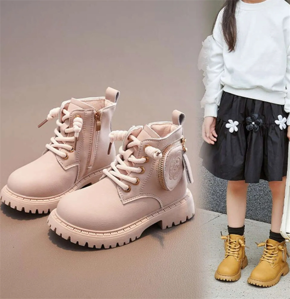 

Harvest Land Girls Boots Children's Ankle Boots Warm side zipper boots Low heel boots Winter snow boots Non-slip outdoor shoes for smaller/older kids, Multi-color