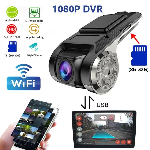 

USB+Wifi HD Car Dash DVR Record Front Camera Video 170° Auto Recorder For Android Radio Multimedia Player Surveillance ADAS New er
