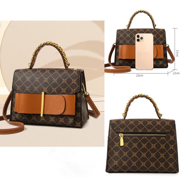 

Factory wholesale ladies shoulder bag 2 color elegant belt decorative fashion handbags street trend plaid handbag sweet lady contrast leather backpack 8832#, Ivory