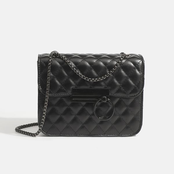 

High end and atmospheric women's bag new trendy crossbody bag stylish chain bag versatile and fashionable shoulder bag black small bag for women, White