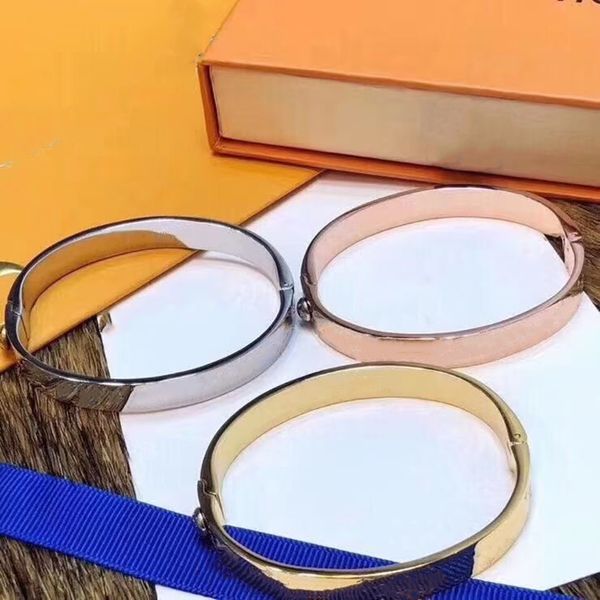 high quality bangle lovers designer bracelet for women men flower fashion jewelry hand line unisex silver rose gold stainless steel Valentine's Day Couple Bracelets