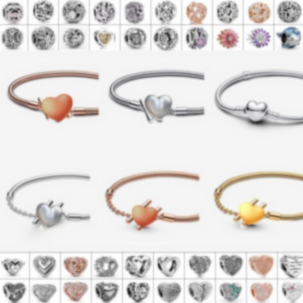 

Hearts Silver Chain Charm Densely Love Classic Designer Bracelet DIY Snake Bone Bracelet Bracelet Fashion Bracelet for Men and Women Size16-17-18-19-20-21cm