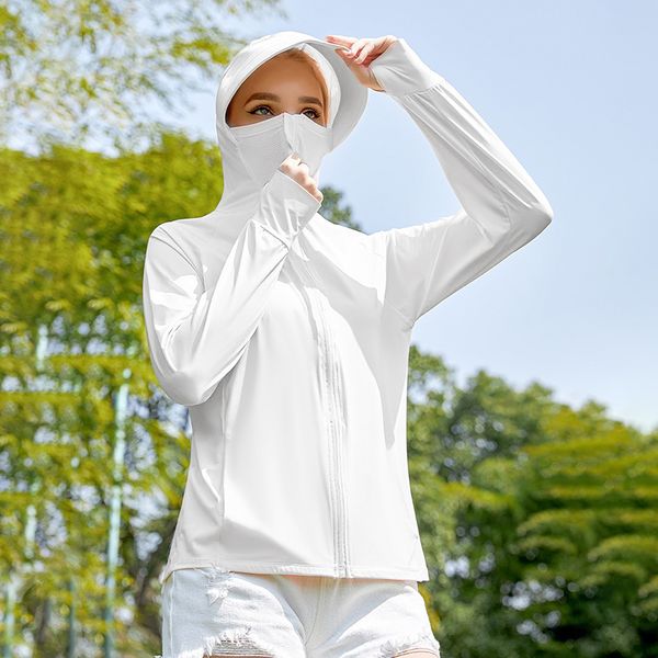 

sunscreen clothing Ice Silk ightweight Outdoor UV Sunscreen Clothing for women uv protection shirts