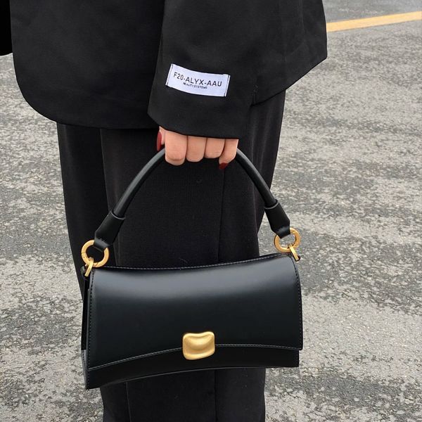 

Black underarm soft leather bag for women new high-end texture niche design one shoulder retro portable small square bag crossbody bag
