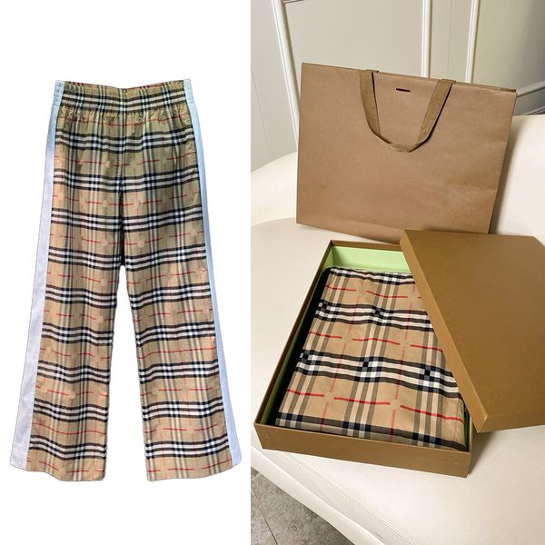 

Designer Pants luxury women check high quality classic trousers leisure outdoor Motion High Street Fashion Joggers Runnin, Black border