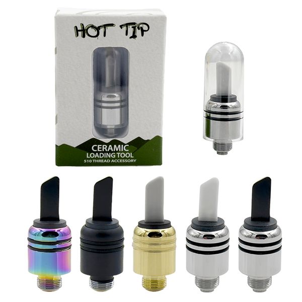 

Single Ceramic Hot Knife 14mm Wax Heater Heating Tip Coil 510 Thread Accessory Dab Tool Work with Preheat Battery With Cap