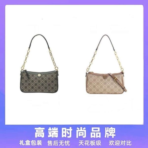 

Light Luxury Small TB Single Shoulder Old Flower Embroidered Chain Crossbody Handheld Letter Women's Underarm Bag Classic, Blue