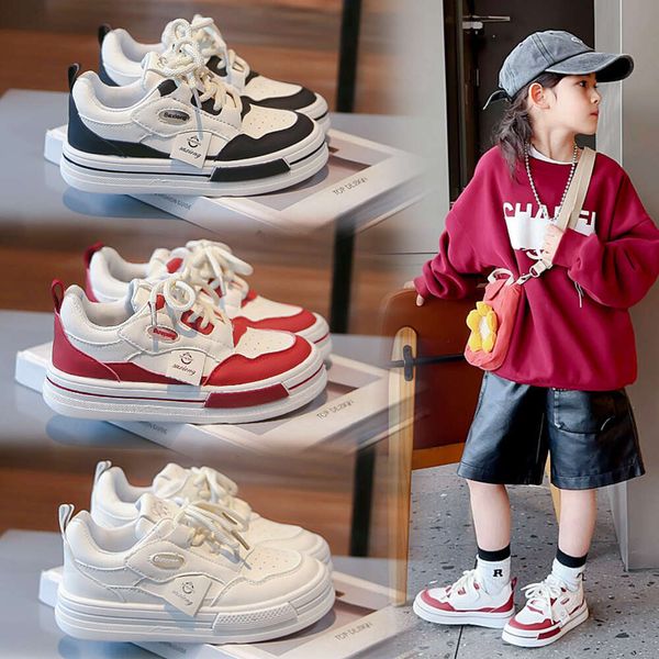 

2024 Girls' Sports Shoes: Versatile Ink Style for Spring/Autumn - F615-36, White