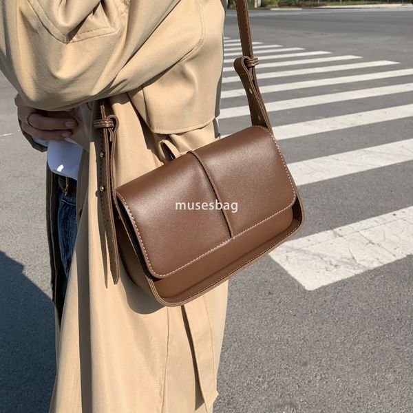 

New urban minimalist style tote bag with a lid, large capacity bag women's retro single shoulder crossbody bag women's bag high-end and stylish small square bag, Brown