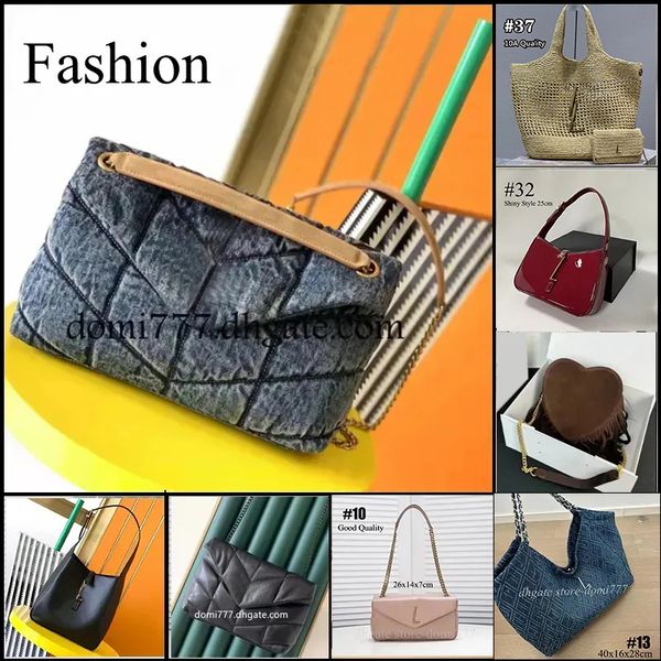 

Women's Summer Beach Bag Premium Blue Denim Medium Chain Bag and Good-Quality Shoulder Bag Handbag, Dark grey
