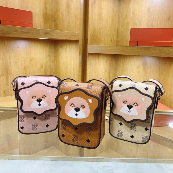 

Outlet factory women handbags 4 colors street popular cartoon Western style cross body bag in summer cute stereotypes women mobile phone bag trend backpack 6869#, Brown