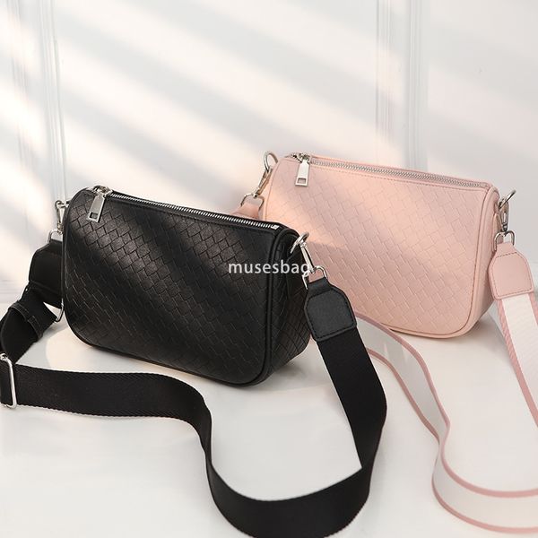 

High quality women designer high-end fashion weaving large capacity wide shoulder strap retro and practical multi-functional single shoulder crossbody bag bags, Beige