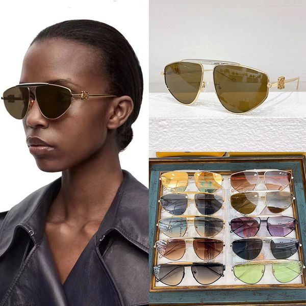 

Hot Fashion Womens Designer Metal Sunglasses LW40108 Womens Cool Gradient Lens Sunglasses UV400 Protective Womens classic casual metal frame sunglasses