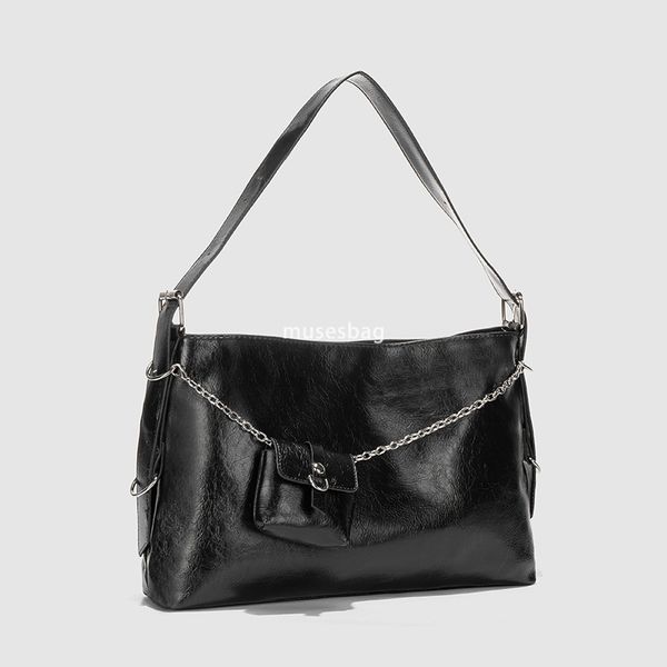 

Urban minimalist trend niche minimalist underarm bag spring and summer new casual fashion zipper shoulder bag solid color large capacity tote bag, White