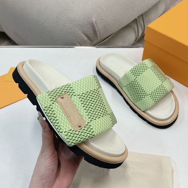 

Designer women's Man slippers and sandals Open toed lazy slippers thick soles holiday beaches half-raised shoes Non-slip sandals beach slippers 35-45, Watermelon