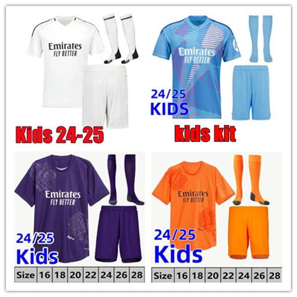 

24 25 BELLINGHAM soccer jerseys 2024 MBAPPE REAL MADRIDS football shirt RODRYGO CAMAVINGA Arda GuLer away fans version camiseta men kids kit, 24 25 kids y3 no socks 1