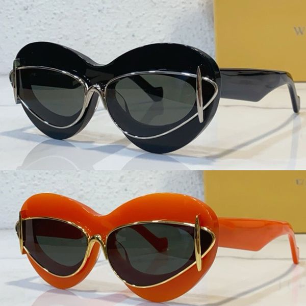 

Cat Eye Acetate Sunglasses LW40119 Brand Fashion Female Designer Frame Metal Double Frame Sunglasses Pilot Glasses Womens Famous Brand Sunglasses