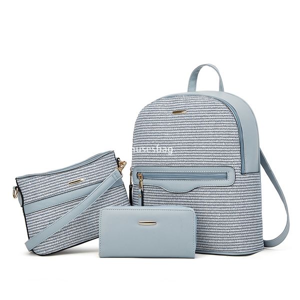 

European and American women high-quality retro minimalist multifunctional Korean large capacity tote bag lightweight shoulder bag three piece set, Pink