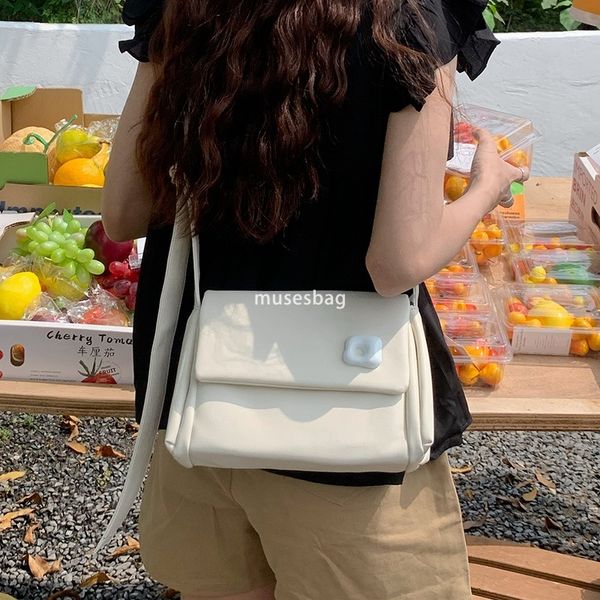 

New Fashionable and Trendy Soft Leather Women Bag with Unique Texture Design Soft Cloud Bag Crossbody Small Square Bag Casual Versatile Shoulder Bag, White