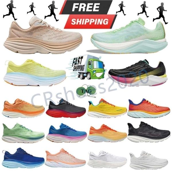 

8 Bondi Clifton 8 9 designer shoes Kawana Mach running shoes for harbor men women Mafate Elevon designer sneakers hiking shoe breathable outdoor sports trai, Red