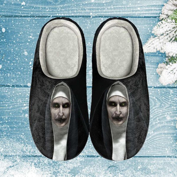 

INSTANTARTS Anime Ghost Nun Valak Indoor Slides for Winter Large Size Soft Casual Cotton Slippers Unisex Closed Toe Footwear, Htjb1868wk4w
