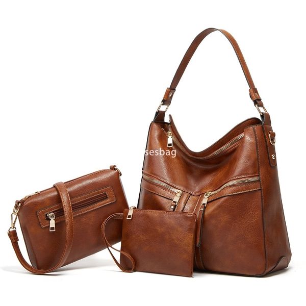 

Fashionable women high-quality classic retro multifunctional bag European and American soft leather large capacity tote single shoulder diagonal cross bag, Red