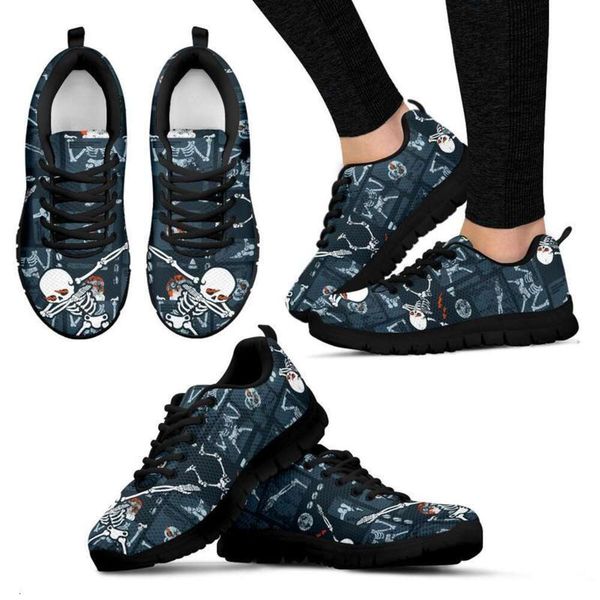 

INSTANTARTS Spring Men Flats Shoes Rad Dab Dabbing Radiologist Men Mesh Sneakers Shoes 3D Skull Design Breathable Zapatos Male, Customaq