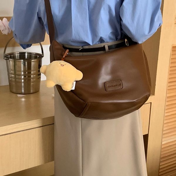 

High end fashion versatile Instagram large capacity bag for women new leisure commuting tote bag student class single shoulder crossbody bag, Brown