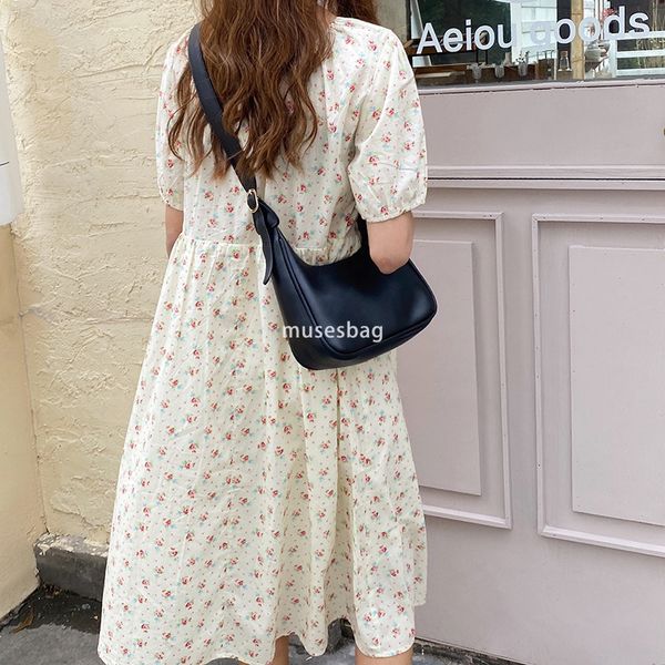 

New Soft Leather Bag Women's Retro Underarm Large Capacity Simple Daily Handbag Crescent One Shoulder Crossbody Dumpling Bag Women's Trend, Brown