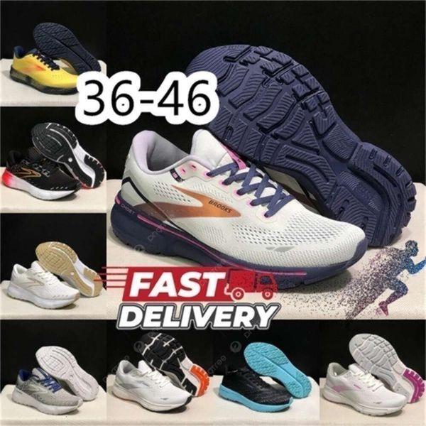 

2024 Designer shoes Brooks Running Shoes Women Ghost Black White Grey Yellow Orange Trainers Glycerin, Red