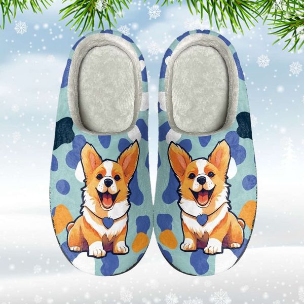 

INSTANTARTS Corgi Camouflage Print Female Men Cotton Slipper Winter Warm Slip-on Home Slides Comfort Indoor Flats for Dogs Lover, Zysfb04244wk4