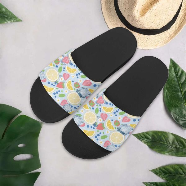 

INSTANTARTS Summer Fruit Lemon Strawberry Soft Home Slippers Couple Indoor Bathroom Slippers Sandals Hotel Women Flat Flip Flops, Ysfc01746(060ec0)